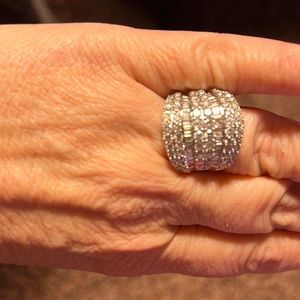 3.5 CTW  natural diamond cluster ring set in 10k gold. Size 7.